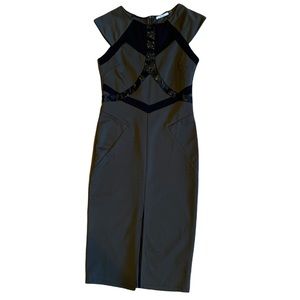 Olive and black pencil dress by Zio NY